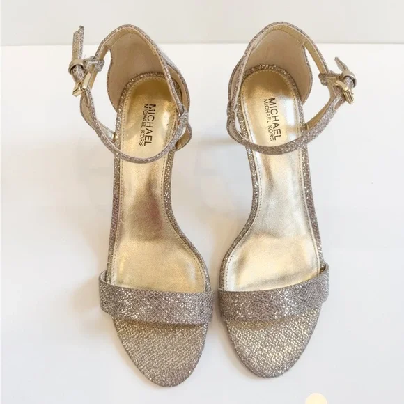 Michael Kors Simone Mid Gold Glitter Sandals Women’s 8 - Picture 5 of 8